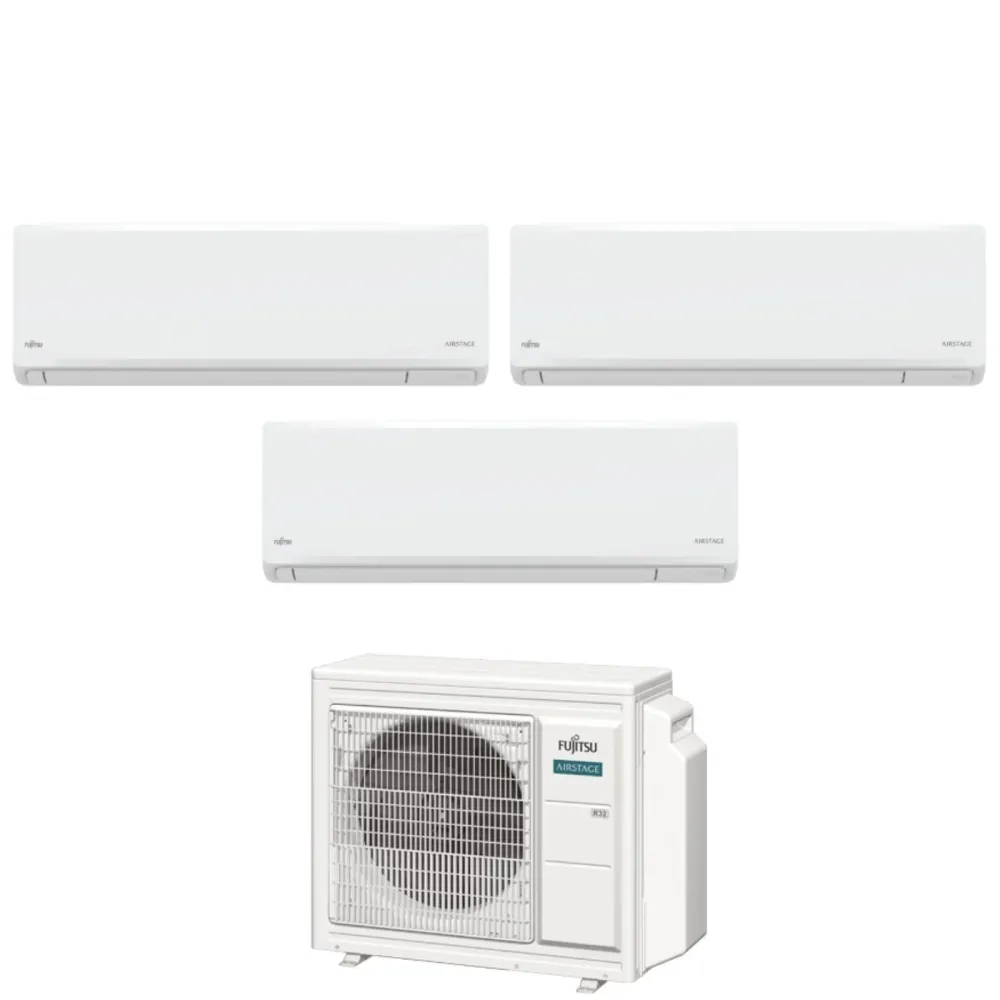 Condizionatore Fujitsu Trial Split Inverter KN AIRSTAGE 7+9+12 con AOEG18KBCA3 R-32 Wi-Fi Integrato