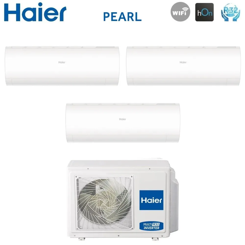 Condizionatore Haier Trial Split PEARL 9+9+18 con 5U105S2SS5FA R-32 Wi-Fi Integrato