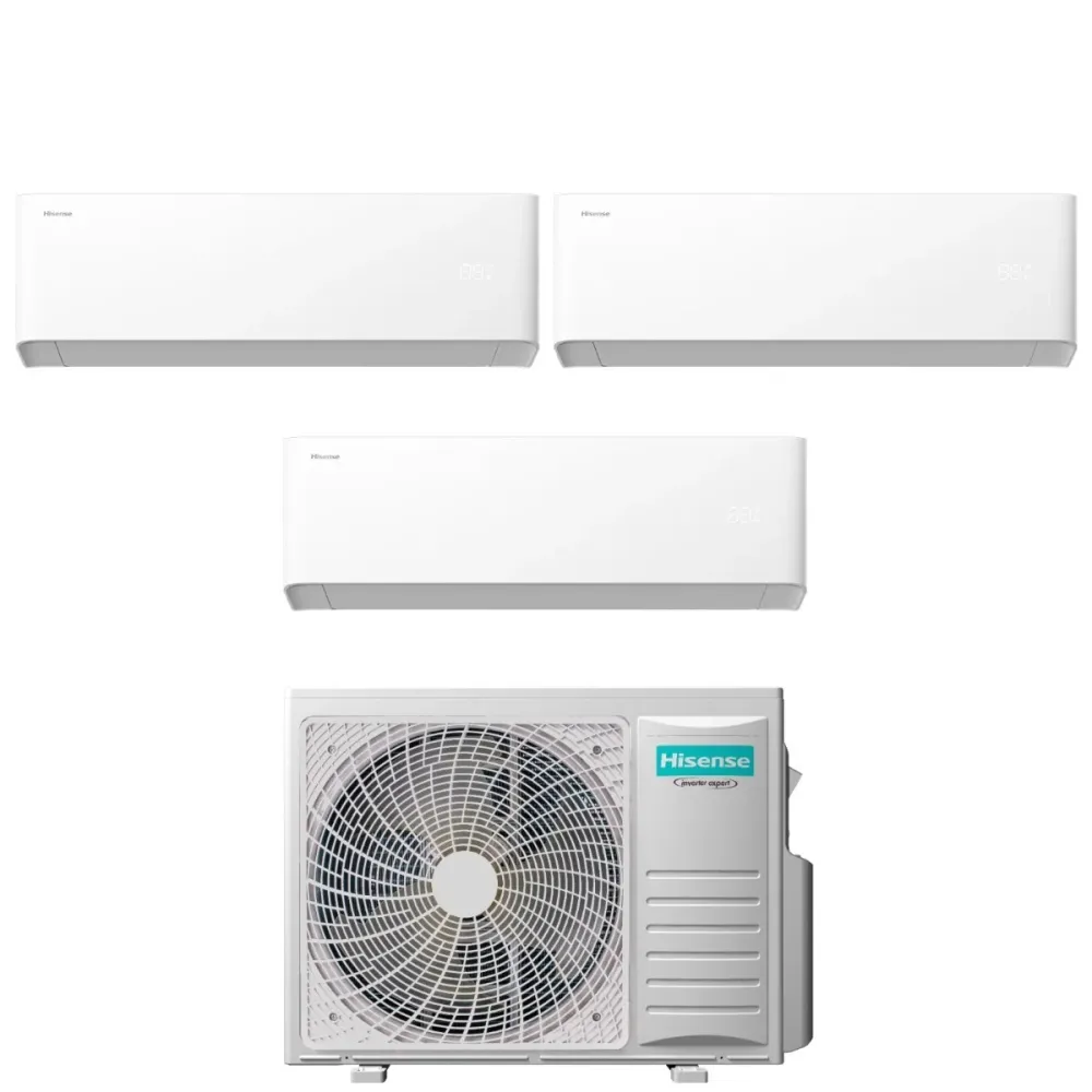Condizionatore Hisense Trial Split UNI HB 9+9+9 con 3AMW72U4RJC R-32 Wi-Fi Integrato