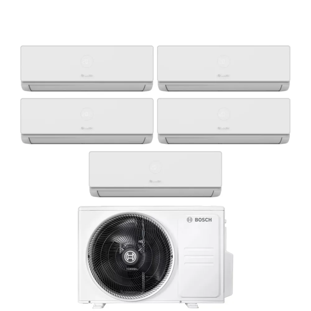 Condizionatore Penta Split Bosch CLIMATE 4000i 9+9+9+9+12 con 5000M 125/5 E R-32 Wi-Fi Optional