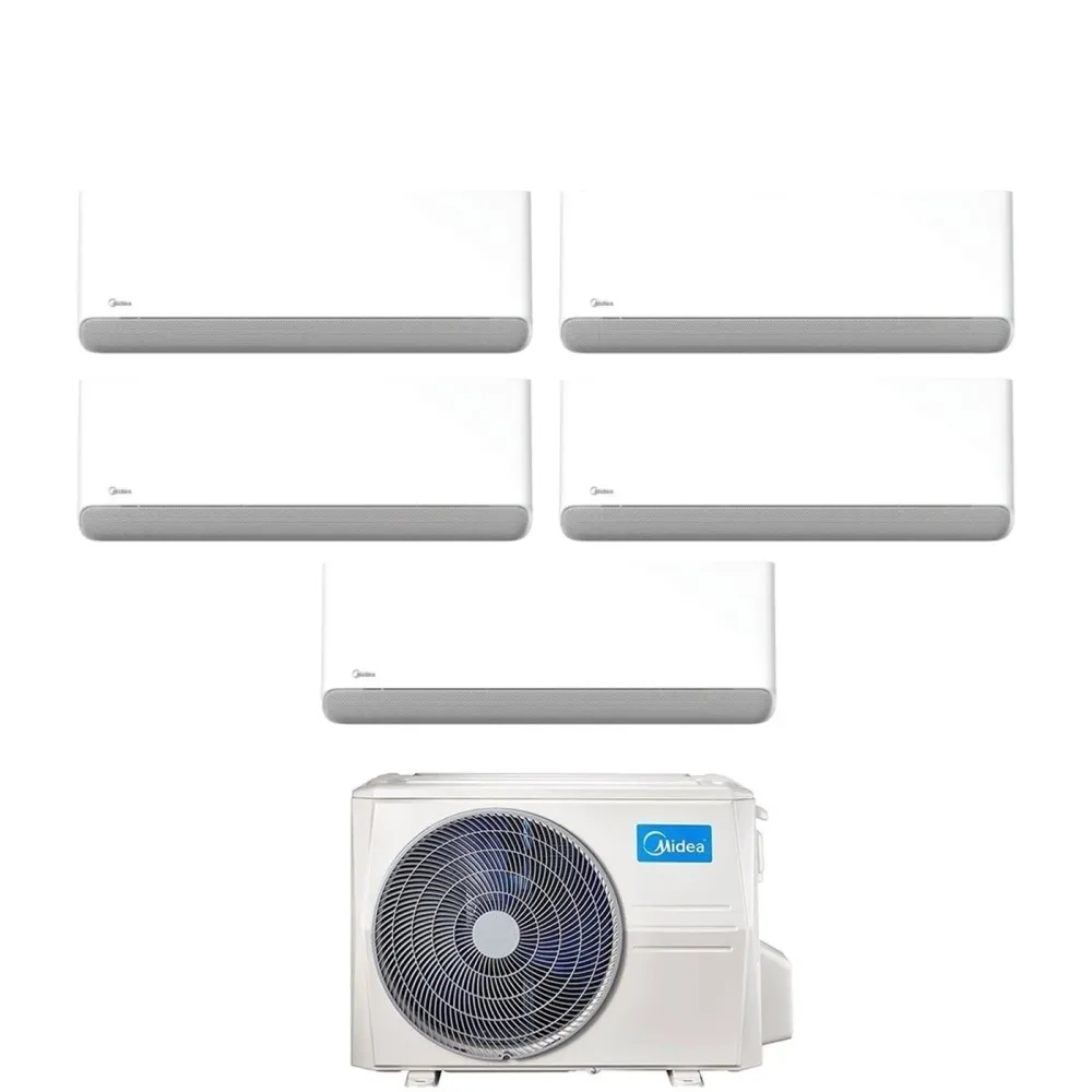 Condizionatore Penta Split Midea Breezeless E 9+12+12+12+12 con M5OE-42HFN8-Q R-32 Wi-Fi Integrato