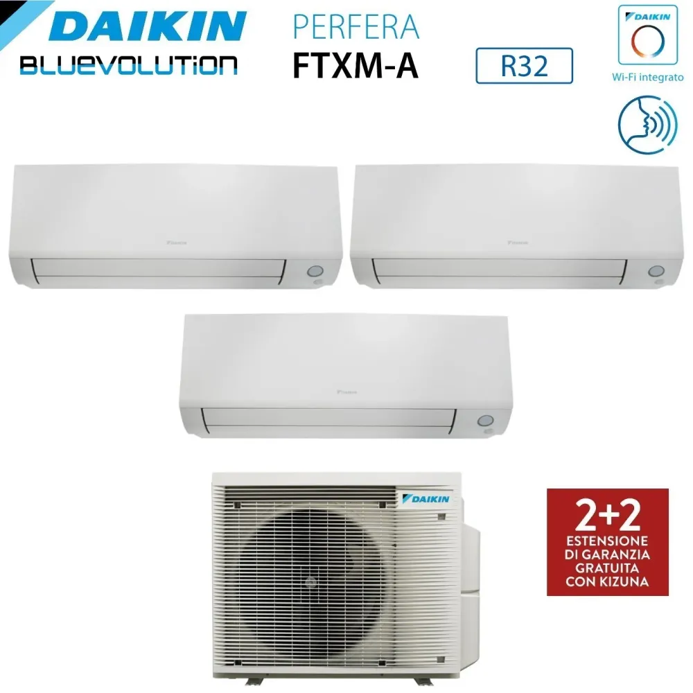Condizionatore Trial Split Daikin Perfera All Season 7+9+18 con 3MXM68A R-32 Wi-Fi Integrato - Garanzia Italiana