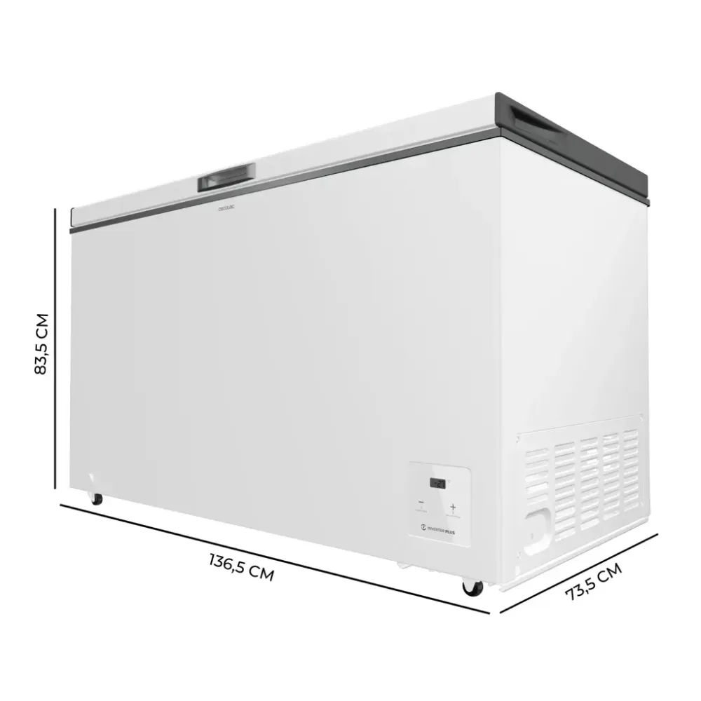 Congélateur coffre 400 L blanc Inverter Plus congélation rapide Cecotec