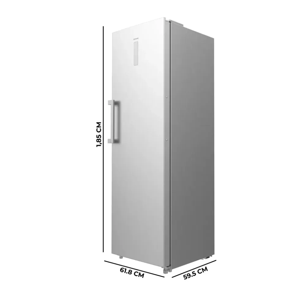 Congélateur inox XL No Frost Moteur Inverter Plus Porte réversible Cecotec