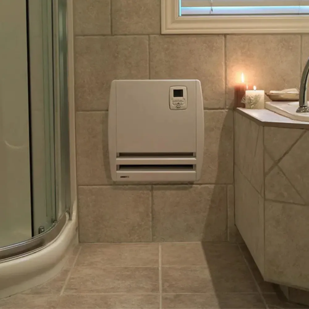 Convectair PICCOLO - Radiateur de salle de bain à air pulsé ; 240 V ; 750/1 500 W - Blanc - 7831-C15-BB