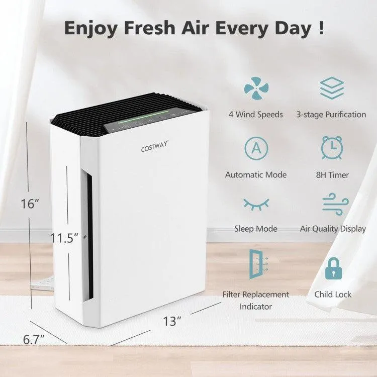 ES10182US-WHA : purificateur d'air H13 True HEPA avec vitesses de vent réglables Costway