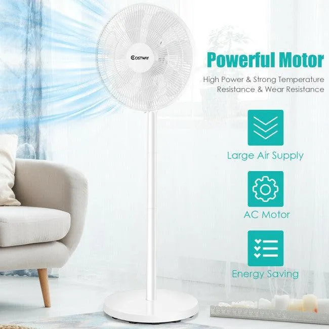 Ventilateur à hauteur réglable à 3 vitesses avec socle oscillant de 16 pouces avec télécommande 87190654 Costway