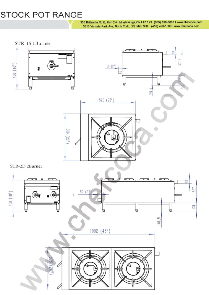 Cuisinière à gaz naturel Turbo Range STR-1S-NG, à un brûleur (51 x 58 x 46 cm) - 80 000 BTU