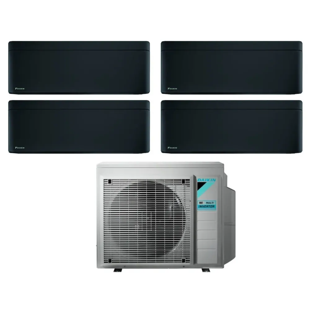Daikin Climatiseur Bluevolution Quadri Split Inverter Series Élégant Total Black 9+9+9+9 Avec 4mxm80n R-32 Wi-Fi intégré 9...