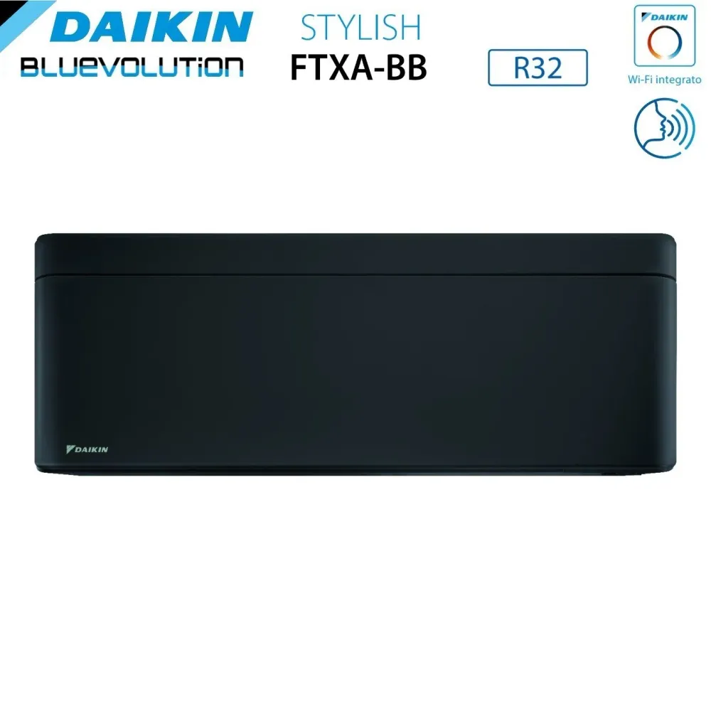 Daikin Climatiseur Bluevolution Quadri Split Inverter Series Élégant Total Black 9+9+9+9 Avec 4mxm80n R-32 Wi-Fi intégré 9...