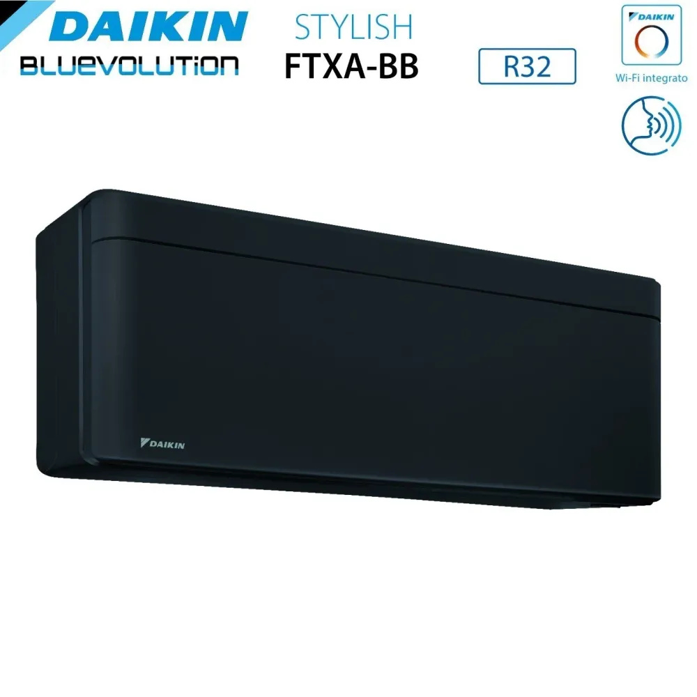 Daikin Climatiseur Bluevolution Quadri Split Inverter Series Élégant Total Black 9+9+9+9 Avec 4mxm80n R-32 Wi-Fi intégré 9...
