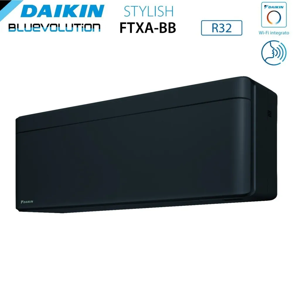 Daikin Climatiseur Bluevolution Trial Split Inverter Series Élégant Total Black 7 + 9 + 12 Avec 3mxm52n R-32 Wi-Fi intégré...