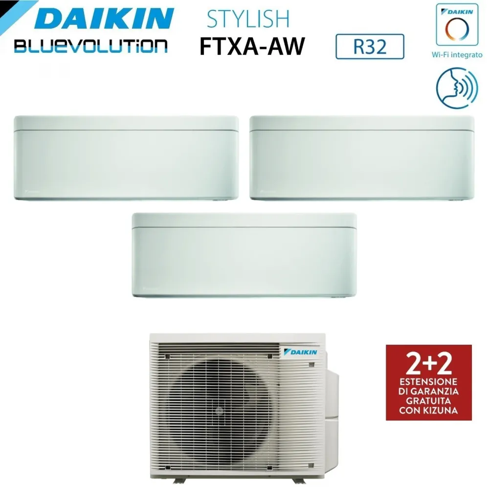 Daikin Climatiseur Bluevolution Trial Split Inverter Series Blanc élégant 5+5+12 avec 3mxm40n R-32 Wi-Fi intégré 5000+5000...