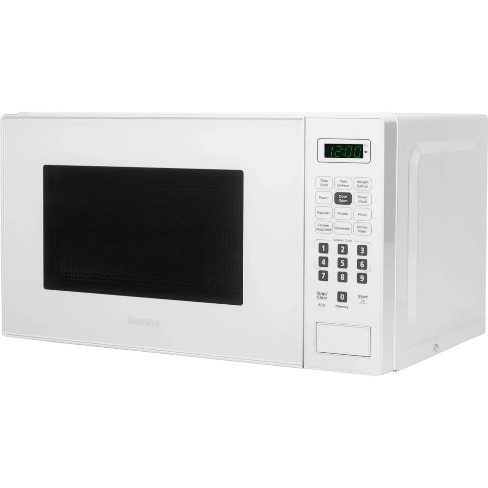 Danby Four à micro-ondes de comptoir de 17 po., 0,7 pi.cu. avec 6 options de cuisson automatique DBMW0721BWW