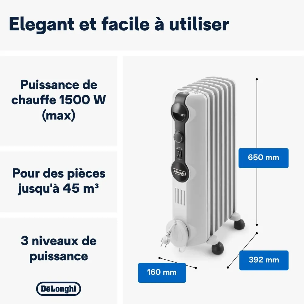 Bain d'huile 7 éléments Radia-S MECH-DELONGHI (TRRS0715) De'Longhi