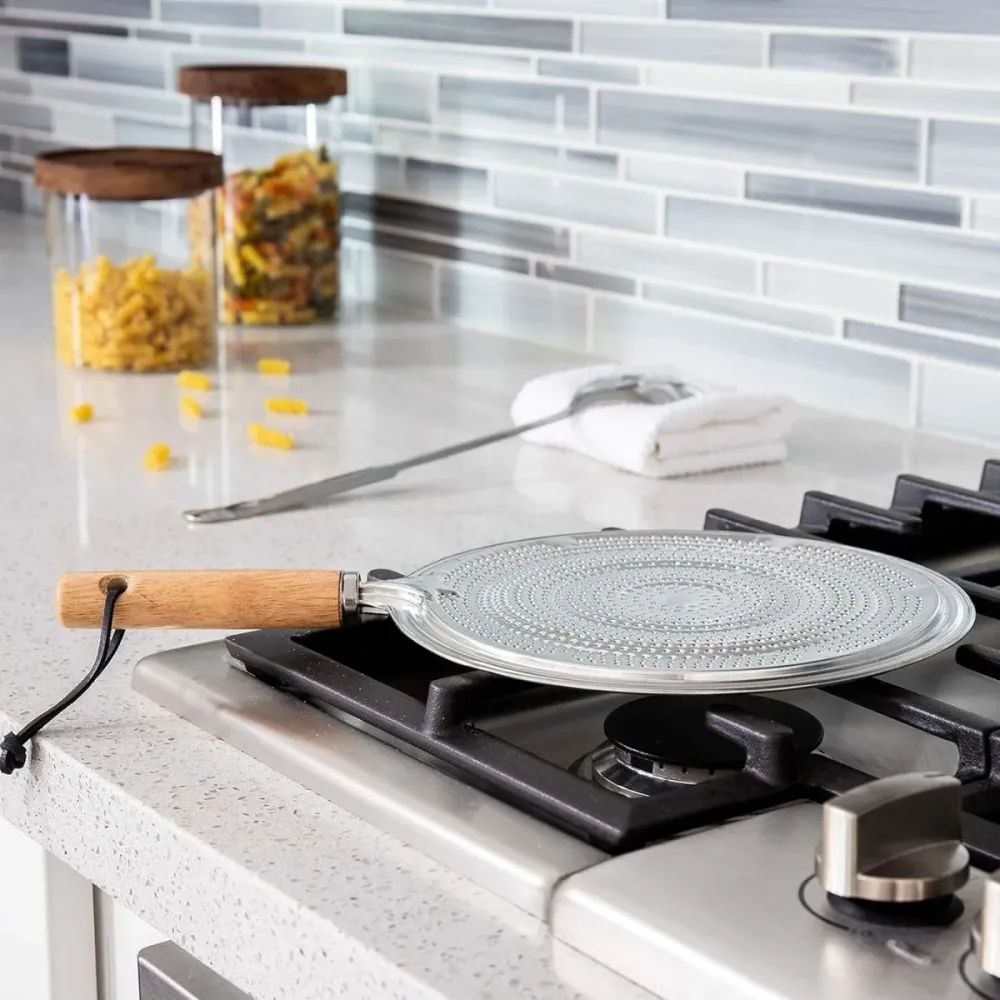 Diffuseur de chaleur et grille-pain à gaz avec manche en bois Dexam