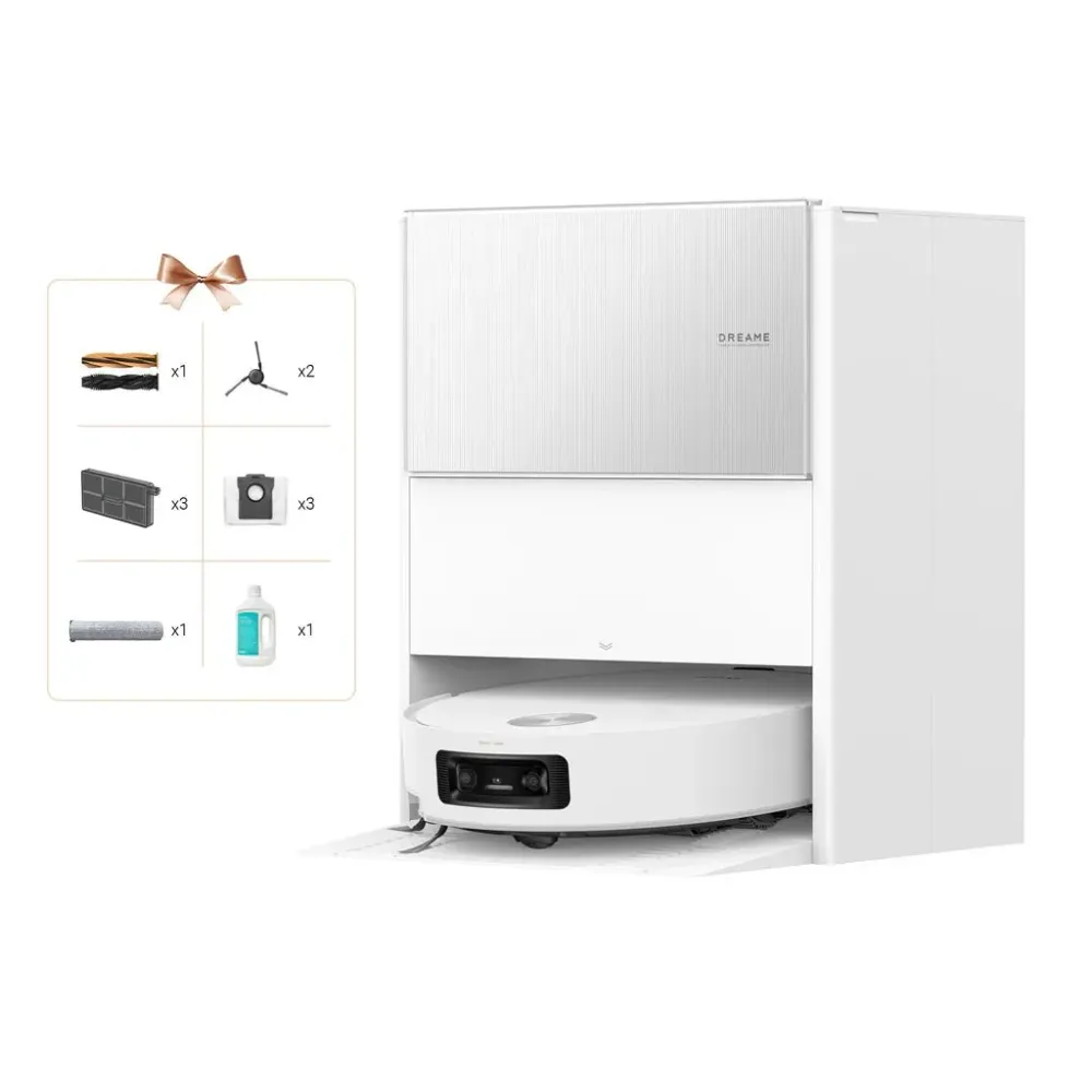 Dreame – Aqua10 Ultra Roller complet Robot aspirateur Laveur blanc avec base automatique pour la maison