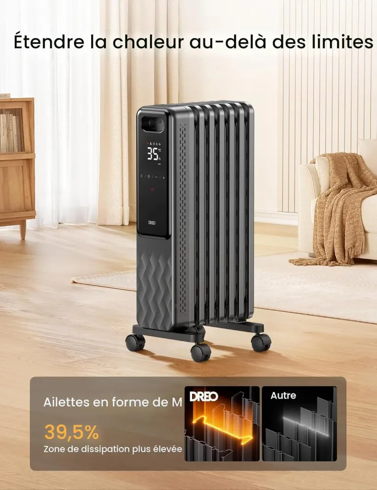 Radiateur à Huile DREO OH310 – Chauffage Électrique Silencieux – Boîte Ouverte