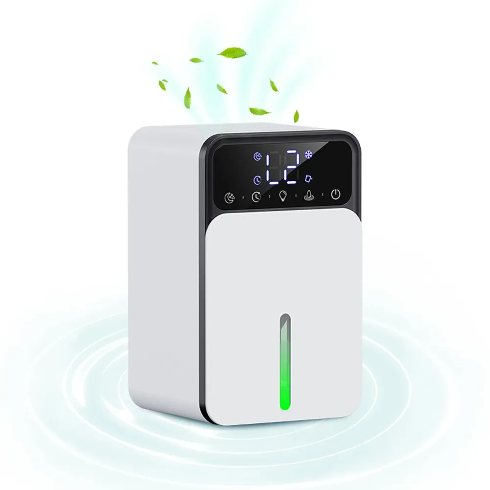 Déshumidificateur d air électrique 1200ml LCD 3 niveaux ajuster et 3 modes déshumidification d'air avec minuterie et 7 cou...