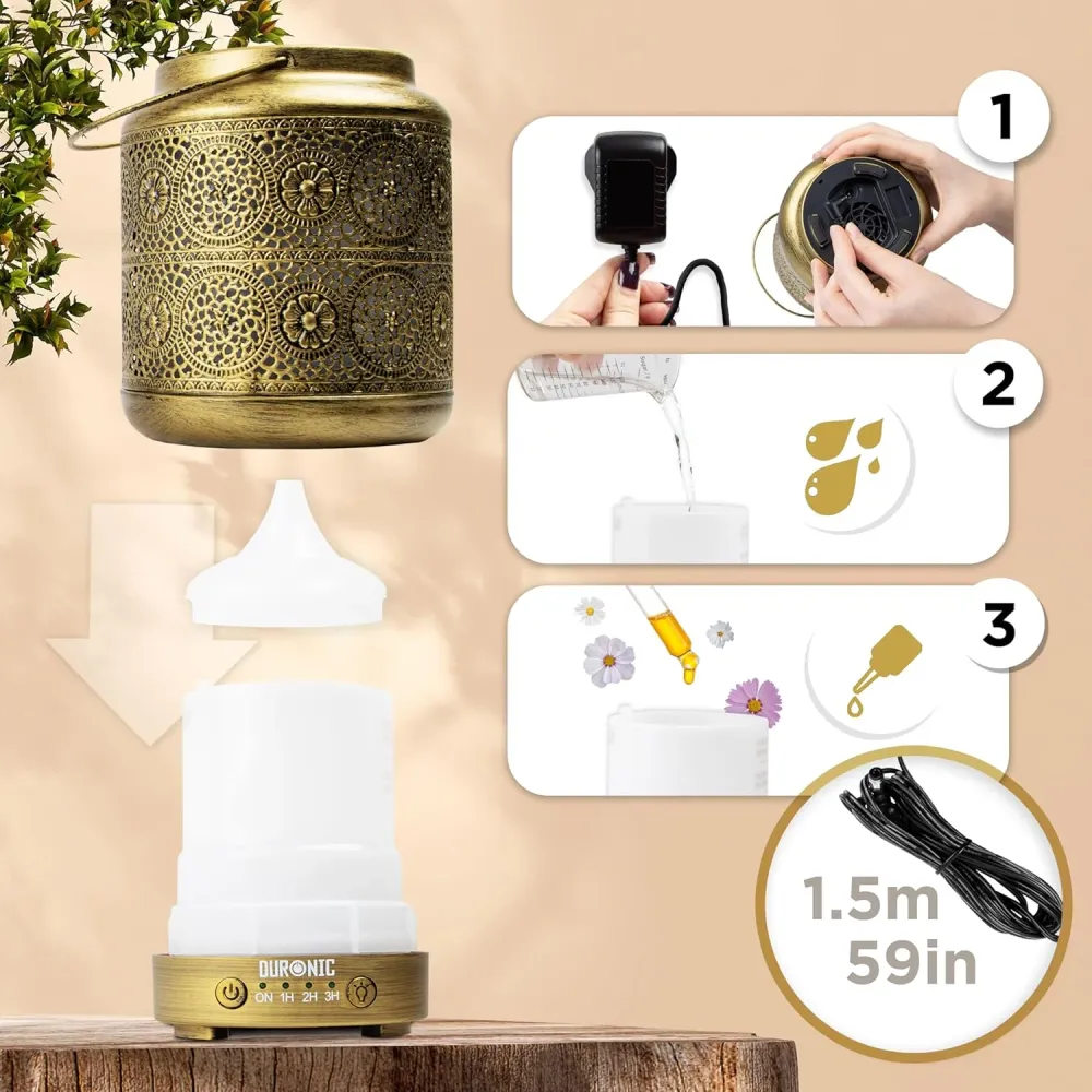 Duronic AD42 Diffuseur d’Arômes Brumisateur d’Huiles essentielles Purificateur d’air Naturel Humidificateur Aromathérapie...