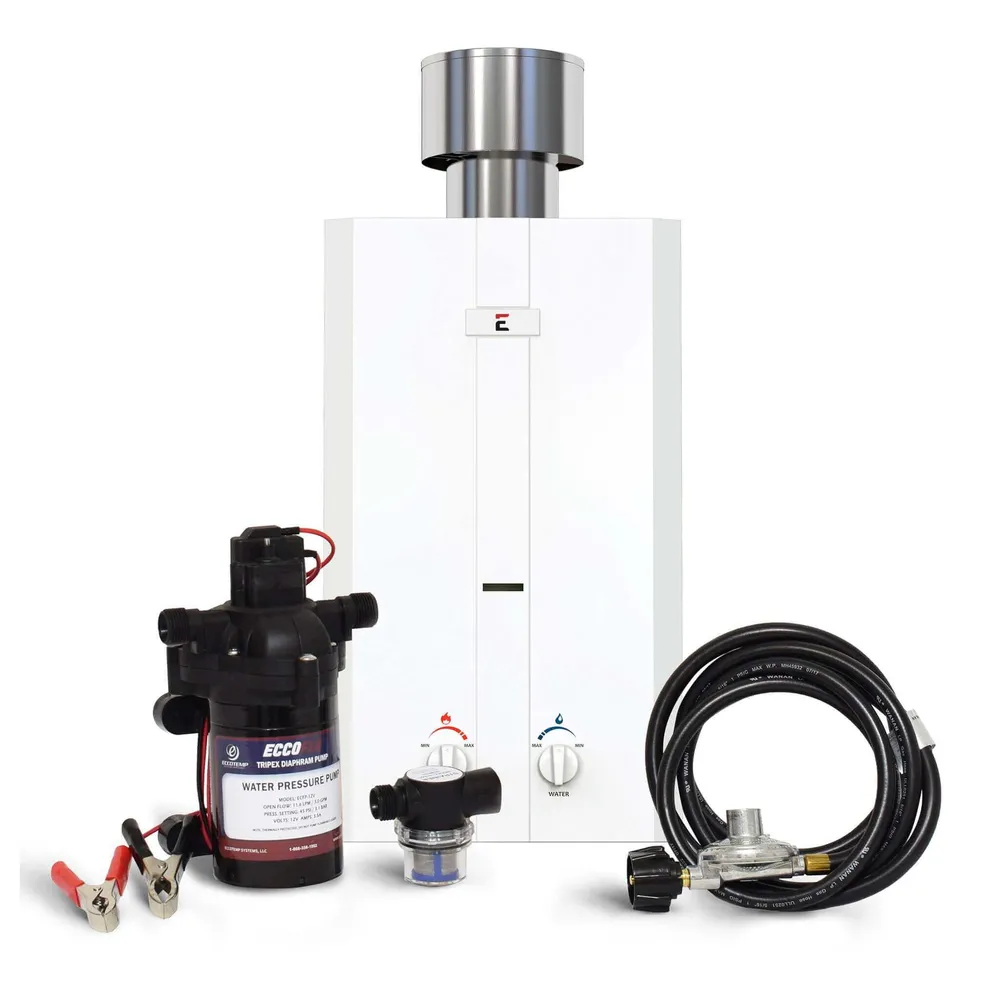 Chauffe-eau extérieur sans réservoir Eccotemp L10 avec pompe Eccoflo et crépine