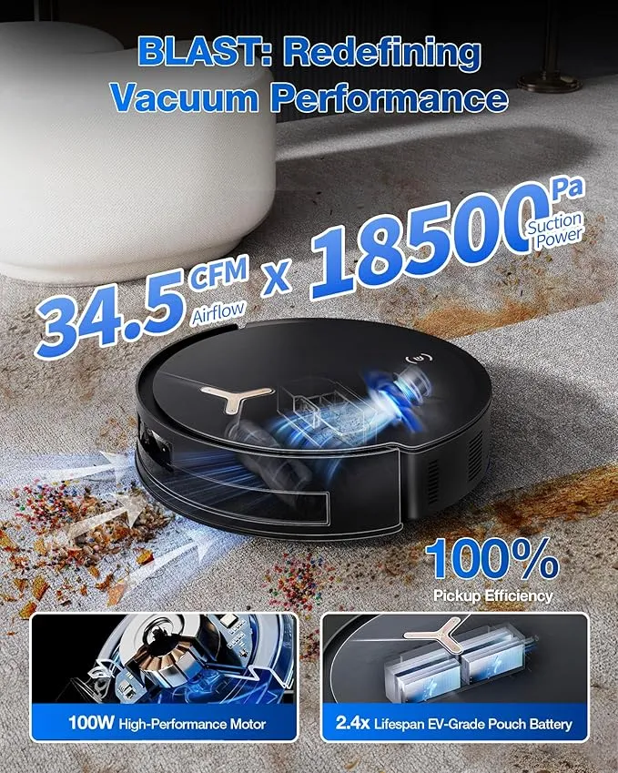 ECOVACS DEEBOT T50 MAX PRO OMNI – Robot Aspirateur et Laveur avec Station Tout-en-un (Boite ouverte)