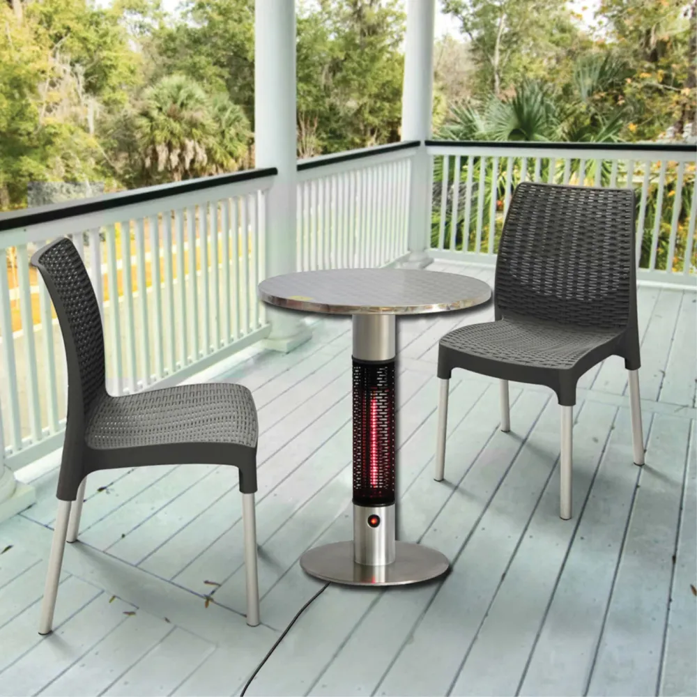 Ener-G+ HEA-115J88-GOLD Table Bistro Extérieur Infrarouge Integré de 1500 W Argent