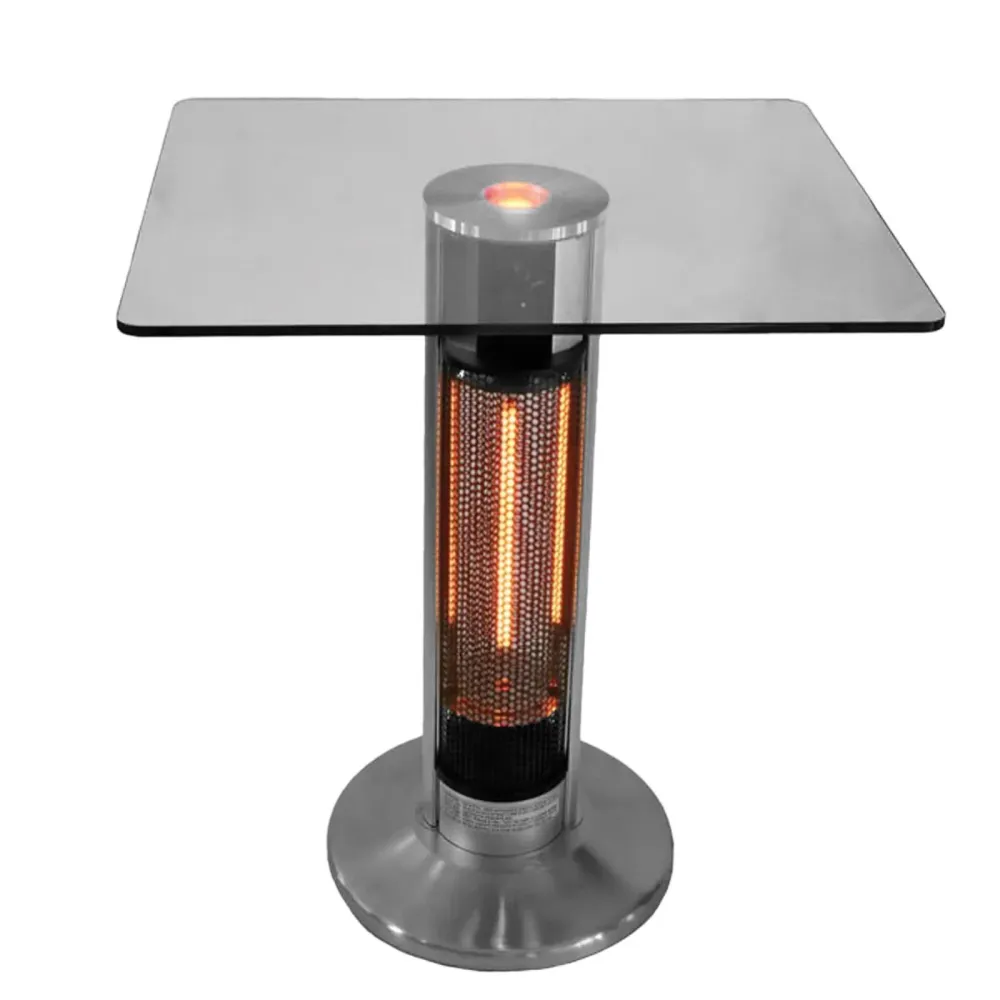 Ener-G+ HEA-1575J67L-2 Table Bistro Extérieur avec chauffage Infrarouge et lumière LED Intégrés 1400 Watts