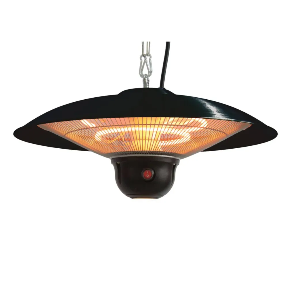 Ener-G+ HEA-21522-BLACK Chaufferette patio éléctrique infrarouge suspendue intensité variable noire