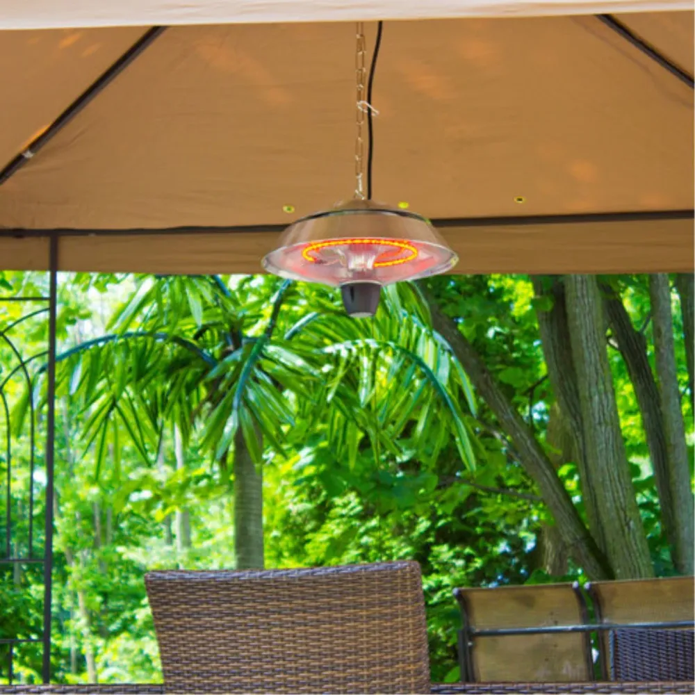 Ener-G+ HEA-21523 Chaufferette patio éléctrique infrarouge suspendue Gris