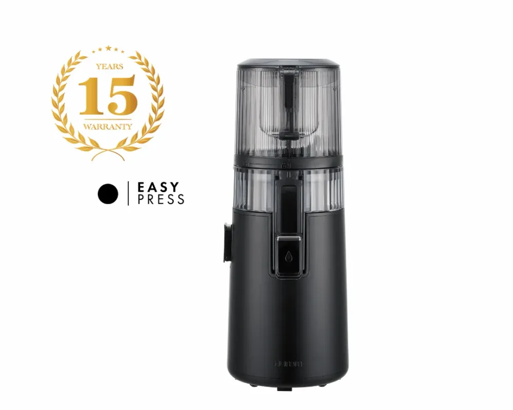 Extracteur de jus lent HUROM H70-FT, facile à nettoyer, noir mat