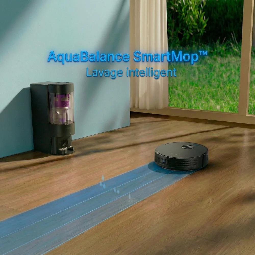 Robot aspirateur laveur gyro avec base aspirante EZiclean CYBERFLOW ULTRA