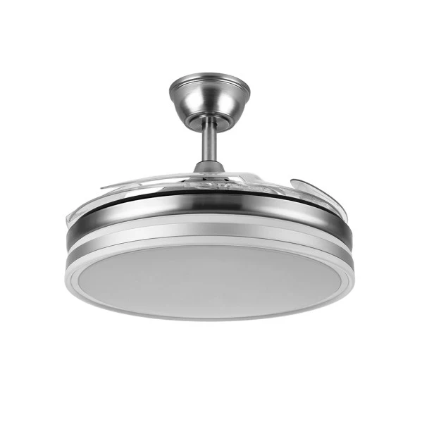 Fabrilamp ventilateur de plafond Bayomo métal nickel