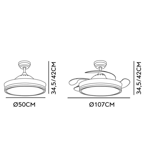 Fabrilamp ventilateur de plafond Bayomo métal nickel