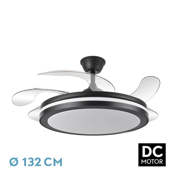 Fabrilamp ventilateur de plafond Esparta métal noir