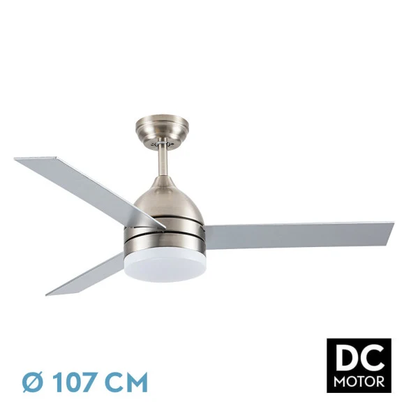Fabrilamp ventilateur de plafond Legio métal nickel
