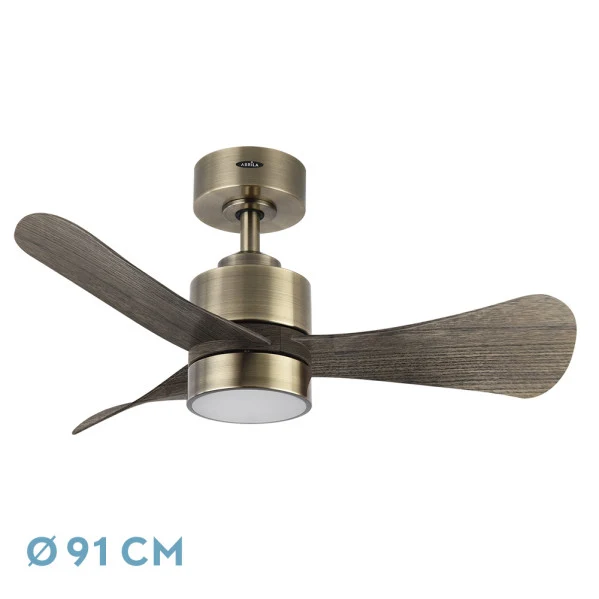 Fabrilamp ventilateur de plafond Zepelin cuir métal