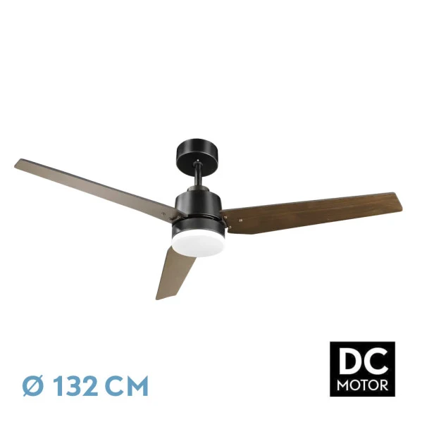 Ventilateur de plafond Fabrilamp Captus en métal noir