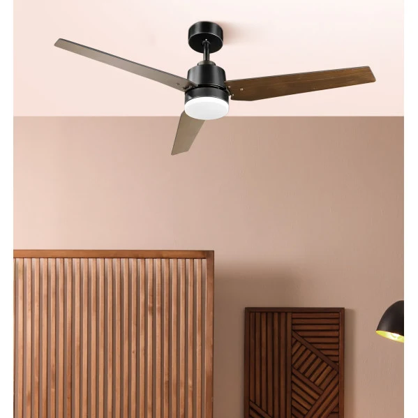 Ventilateur de plafond Fabrilamp Captus en métal noir