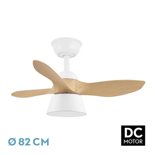 Ventilateur de plafond Fabrilamp Cubico en métal blanc
