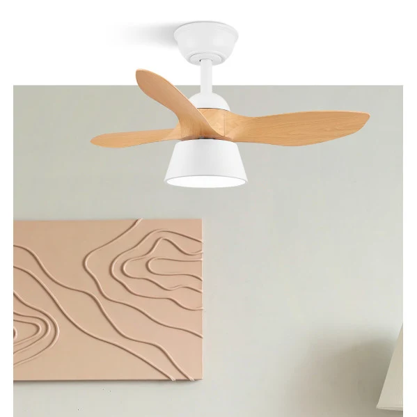 Ventilateur de plafond Fabrilamp Cubico en métal blanc