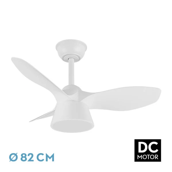 Ventilateur de plafond Fabrilamp Cubico en métal blanc