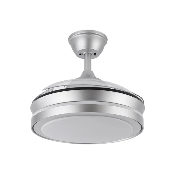Ventilateur de plafond Fabrilamp Esparta en métal argenté