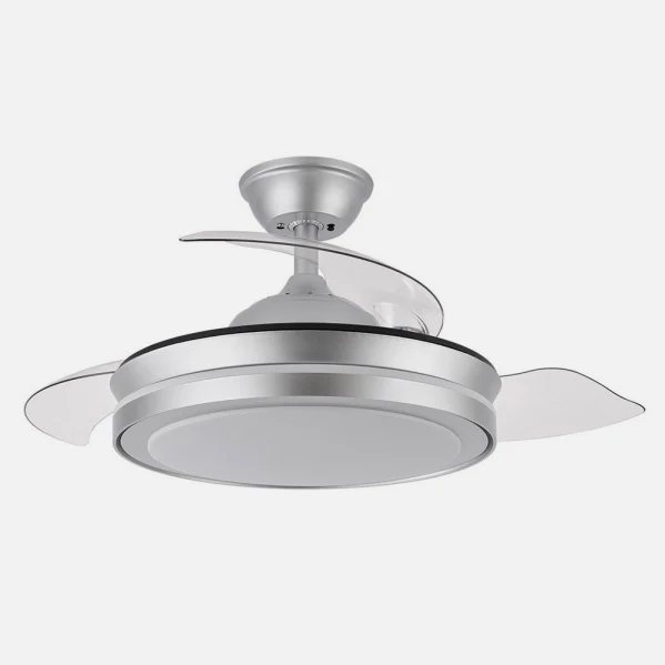 Ventilateur de plafond Fabrilamp Esparta en métal argenté