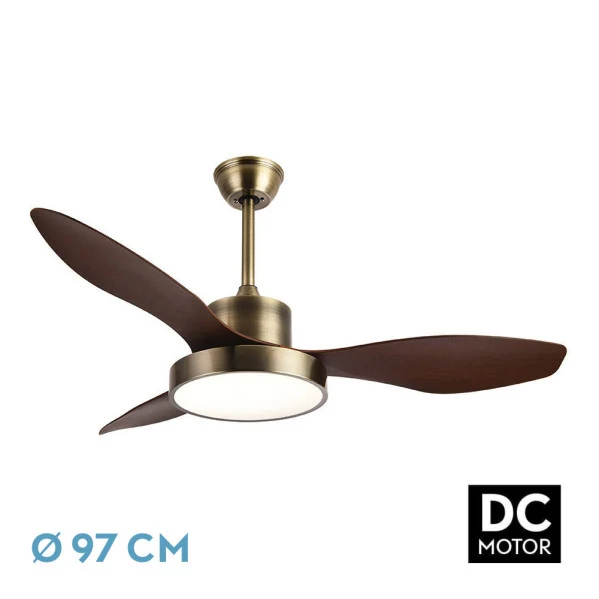 Ventilateur de plafond Fabrilamp Hayate cuir métal