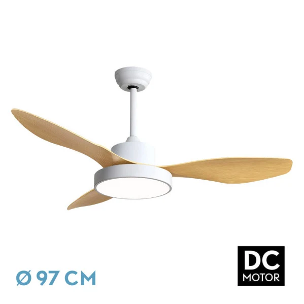 Ventilateur de plafond Fabrilamp Hayate en métal blanc