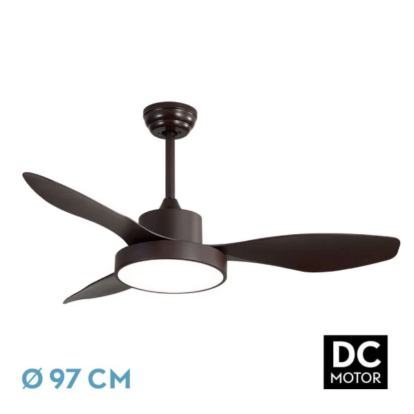 Ventilateur de plafond Fabrilamp Hayate en métal brun