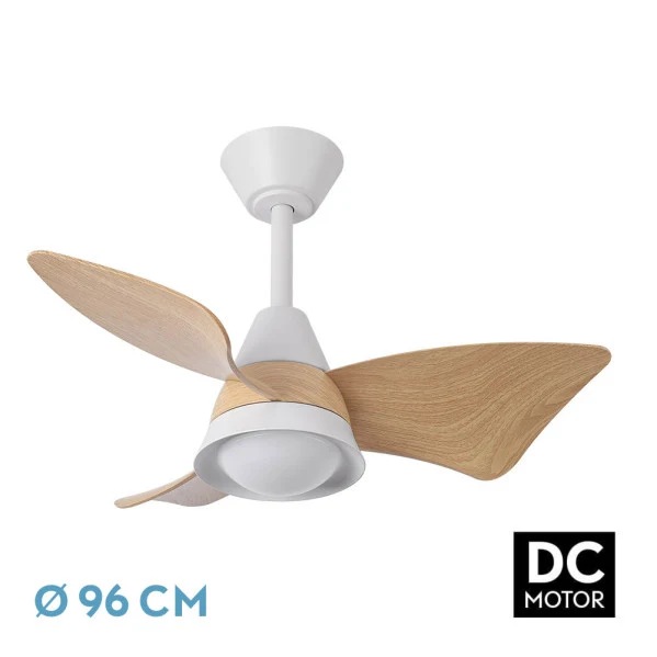 Ventilateur de plafond Fabrilamp Jaguar en métal blanc