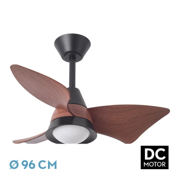 Ventilateur de plafond Fabrilamp Jaguar en métal noir
