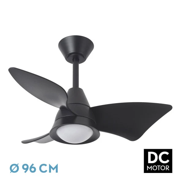 Ventilateur de plafond Fabrilamp Jaguar en métal noir